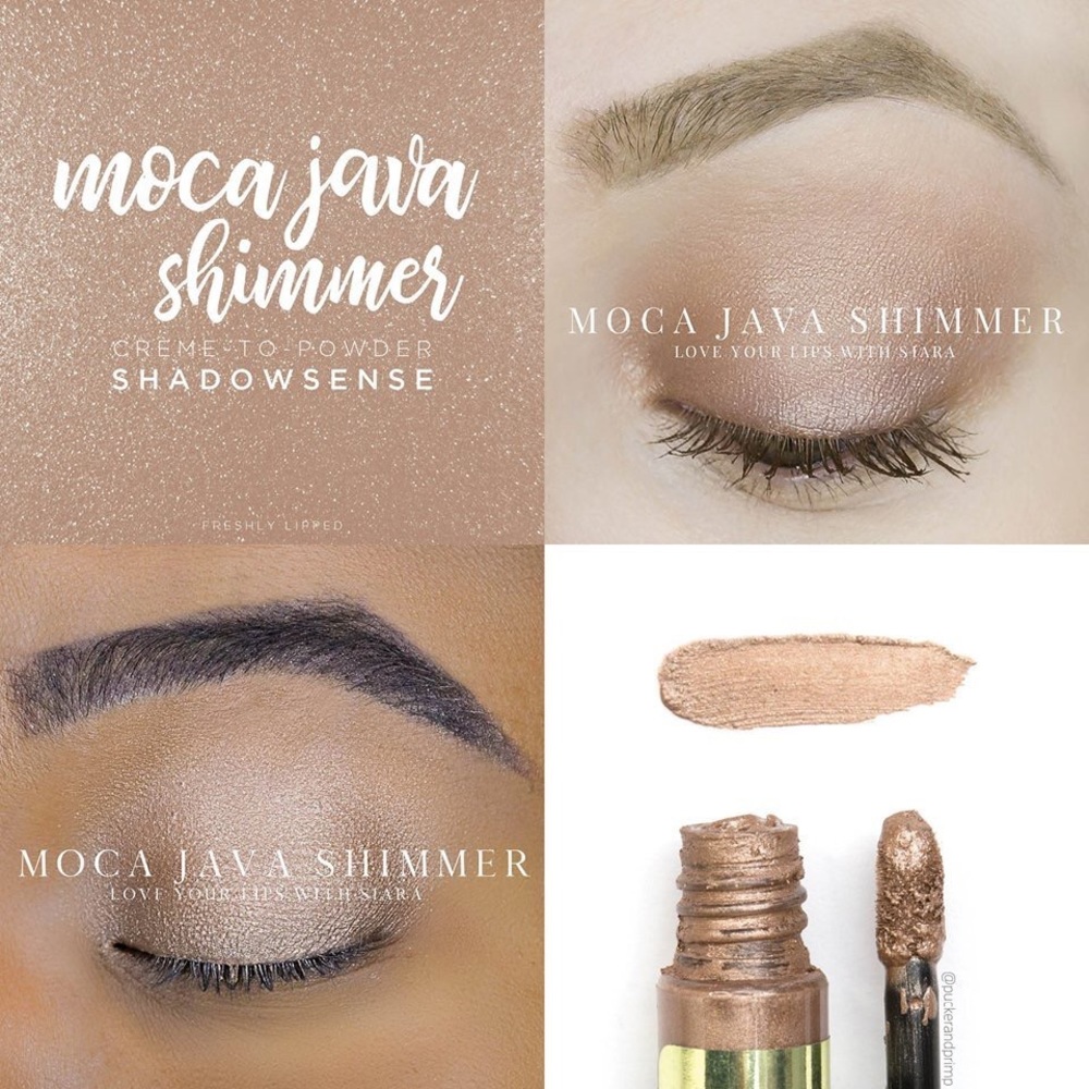 Shimmery mocha Java light brown eyeshadow